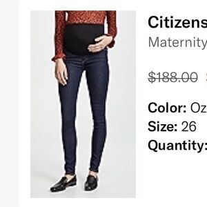 Citizens of Humanity Maternity Jeans in Color ozone Size 26